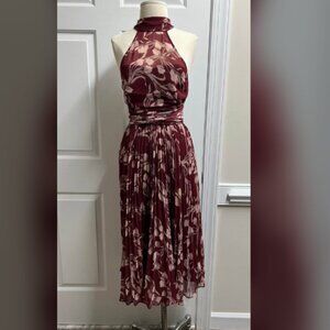 Fame & Partners Burgundy Flower Dress Size 2